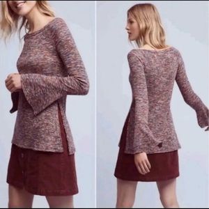 Anthropologie Akemi + Kin Multicolor Knit Zaka Bell Sleeve Top